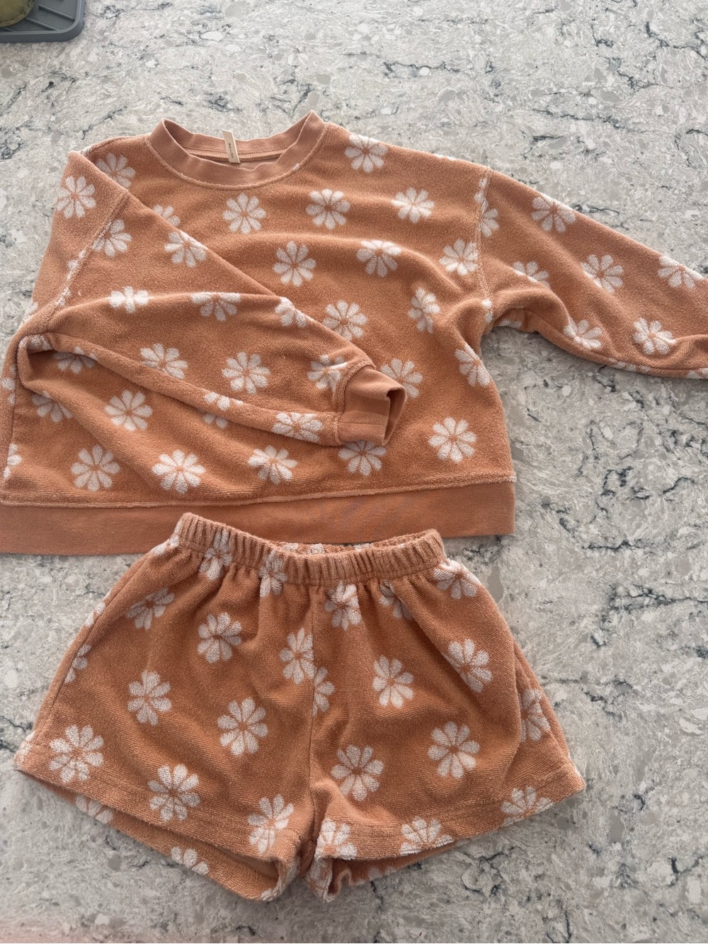 Rylee + Cru Peach Floral Fleece Pajama Set